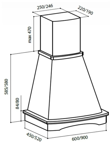 Вытяжка кухонная LEX ASTORIA 600 IVORY