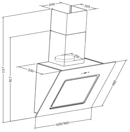 Вытяжка кухонная LEX LUNA 900 BLACK