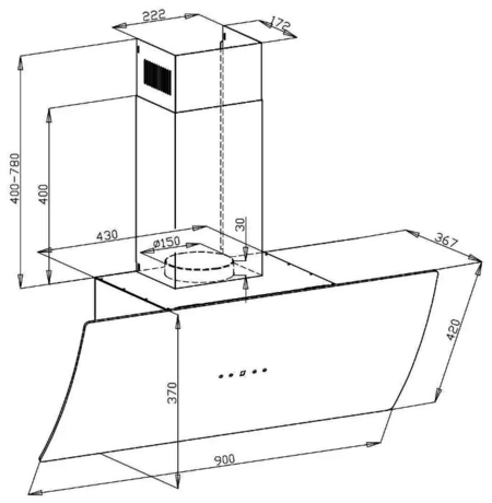 Вытяжка кухонная LEX PLAZA 600 WHITE