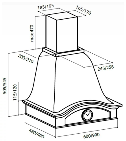 Вытяжка кухонная LEX PALERMO 900 IVORY