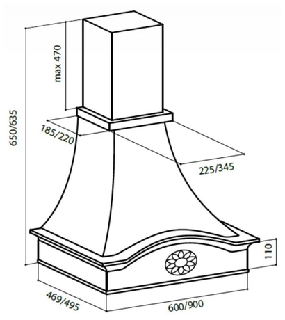 Вытяжка кухонная LEX MILANO 600 IVORY