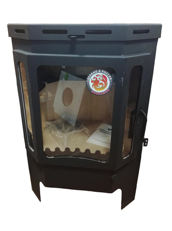 Печь ЭкоКамин  Бавария Призматик, пристенно-угловой, с плитой