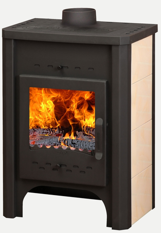 Печь ЭкоКамин  Бавария чугунная, с плитой и теплообменником, 9кВт