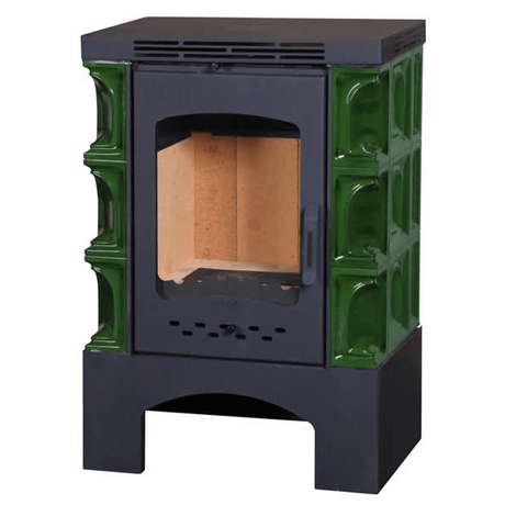 Печь ЭкоКамин  Веймар Изразец с металлической крышкой, Арка зеленая