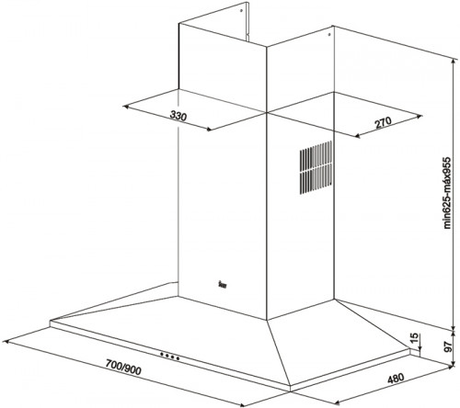 Вытяжка кухонная Teka  TIKAL DSS 985 INOX