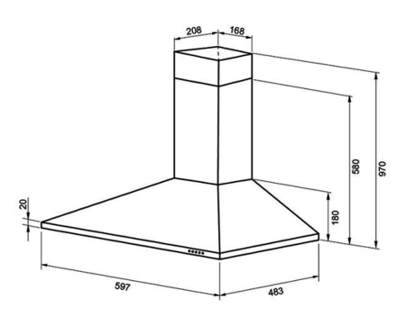 Вытяжка кухонная Shindo Reya 60 SS 