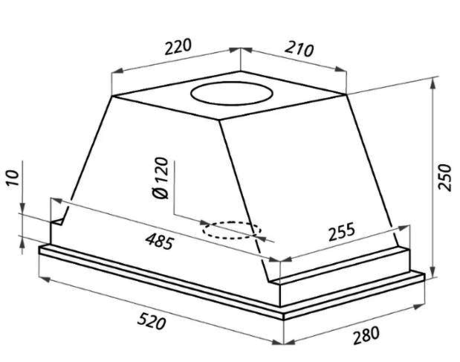 Вытяжка кухонная Maunfeld  CROSBY PUSH ECO 52 нержавейка