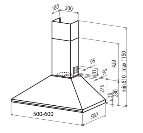 Вытяжка кухонная Best  WIN 60 BL