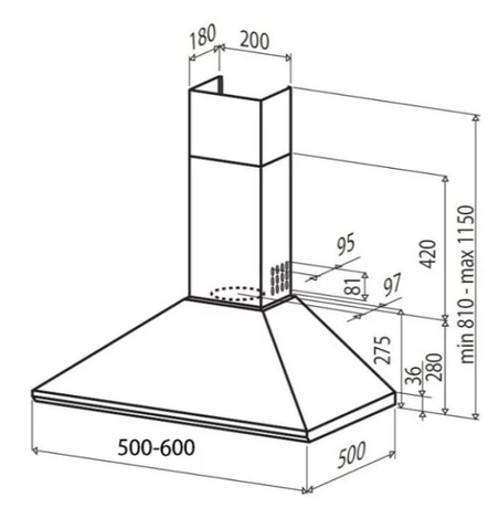 Вытяжка кухонная Best  WIN 50 WH