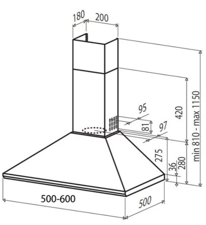 Вытяжка кухонная Best  WIN 50 IX