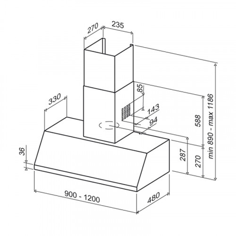 Вытяжка кухонная Best  CANAZEI 90 ANTRAZIT