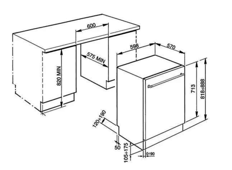 Встраиваемая посудомоечная машина Smeg STX13OL