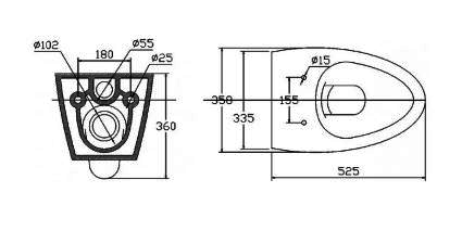 Унитаз BelBagno Alpha (подвесной, без сиденья)