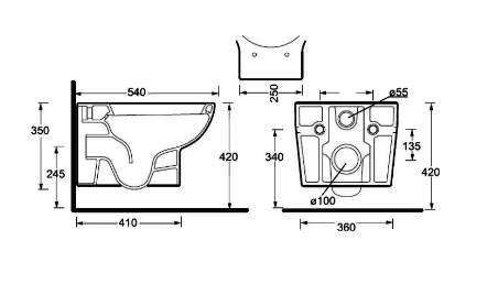 Унитаз BelBagno BINGO (подвесной, без сиденья)
