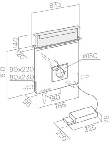 Вытяжка кухонная Elica PANDORA GME IX/A/90
