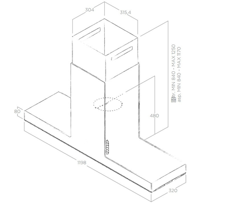 Вытяжка кухонная Elica HAIKU ISLAND CONCRETE/A/120