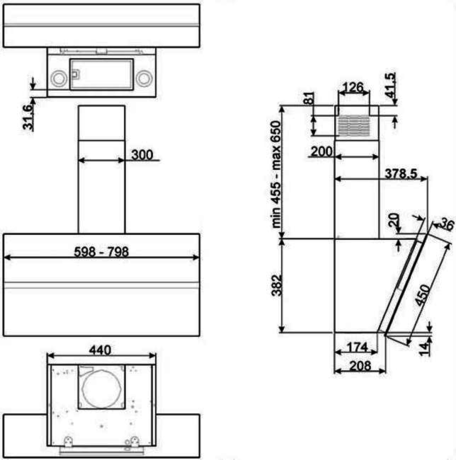 Вытяжка кухонная Smeg KCV80BE2