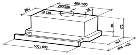 Вытяжка кухонная Shindo LIBRA 50 W PB 