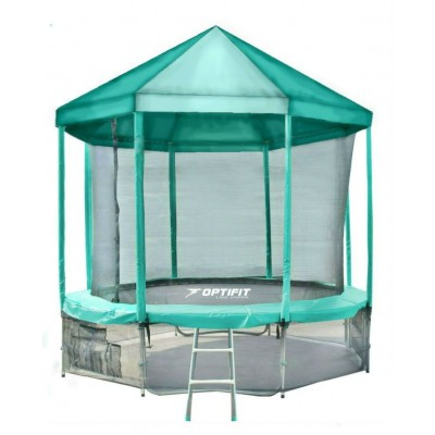 Батут Optifit  Like Green 14ft с зеленой крышей