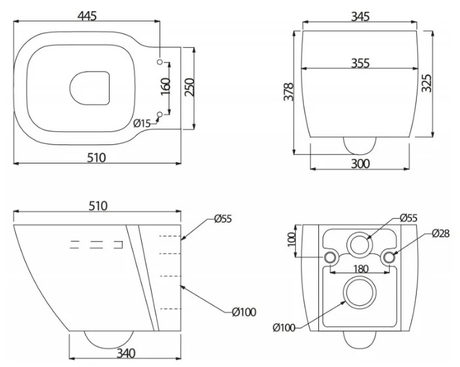 Унитаз BelBagno Aldina BB114CH