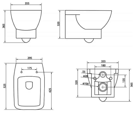 Унитаз BelBagno Lago (подвесной, без сиденья)