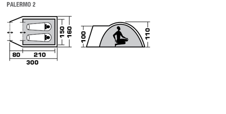 Палатка TREK PLANET  Palermo 2 зеленый
