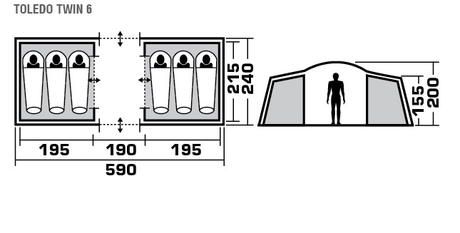 Палатка TREK PLANET  Toledo Twin 6
