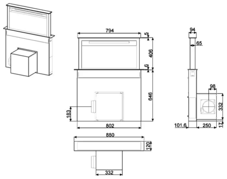 Вытяжка кухонная Smeg KDD90VXNE