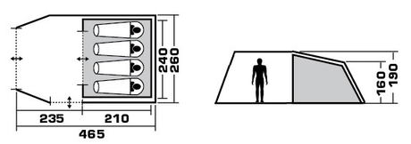 Палатка TREK PLANET  Trento 4 синий/красный