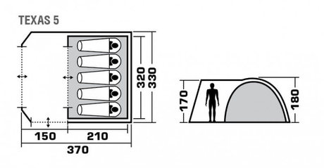 Палатка TREK PLANET  Texas 5 синий/красный