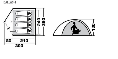 Палатка TREK PLANET  Dallas 4