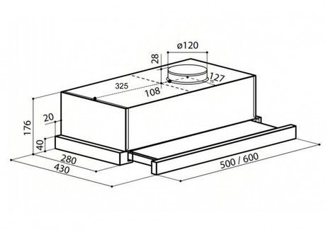 Вытяжка кухонная LEX HUBBLE G 600 IVORY LIGHT
