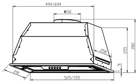 Вытяжка кухонная LEX GS BLOC P 600 IVORY LIGHT