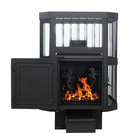 Печь НМК  Сибирь-18 чугунная дверка универсальная, под стекло (сетка)