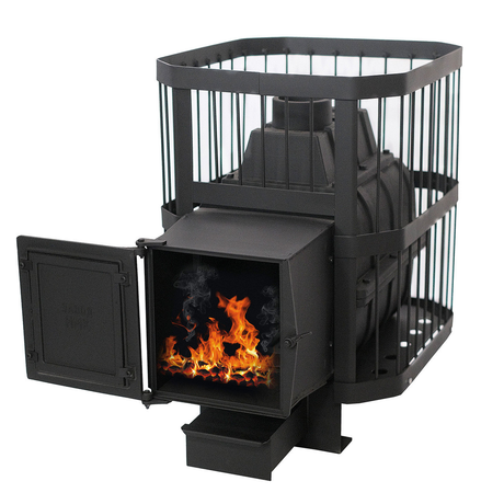 Печь НМК  Сибирь-24 чугунная дверка универсальная, под стекло