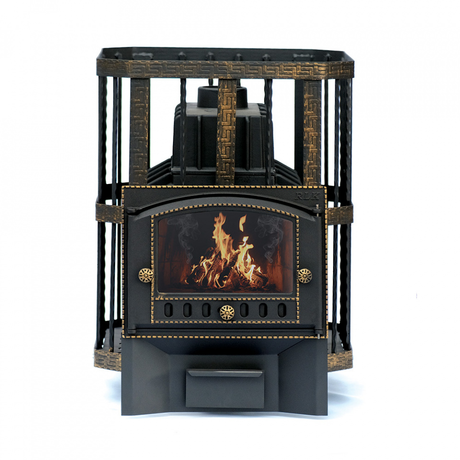 Печь НМК  Сибирь-32 каминная дверка (сетка)