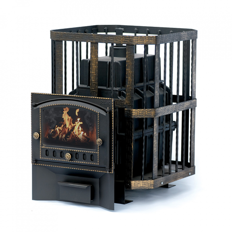 Печь НМК  Сибирь-32 каминная дверка (сетка)