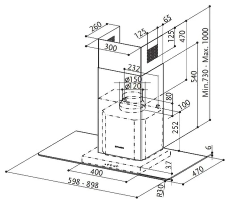 Вытяжка кухонная Faber  NICE LED X/V A90