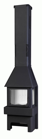 Печь ЭкоКамин  Бавария Три Стекла антрацит