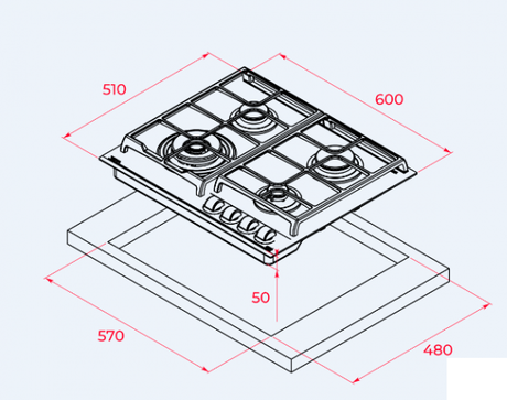 Варочная панель Teka  GZC 63310 XBN BLACK