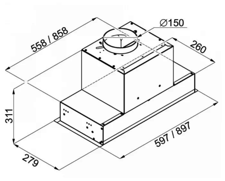 Вытяжка кухонная Maunfeld  FANTASY LIGHT 60 белый