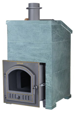 Печь Гефест ПБ-03П-ЗК (в облицовке Президент 1000/50, Талькохлорит верх)