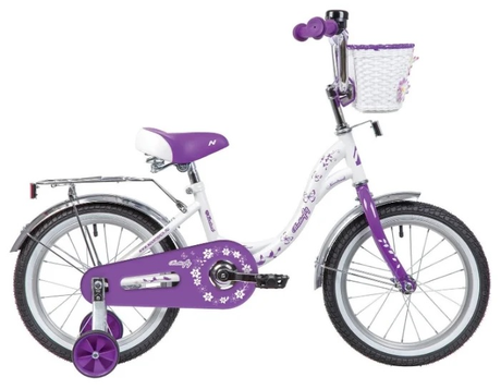 Велосипед Novatrack Butterfly 16 (2020) белый-фиолетовый