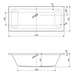 Ванна  CEZARES Plane 170x75 акрил