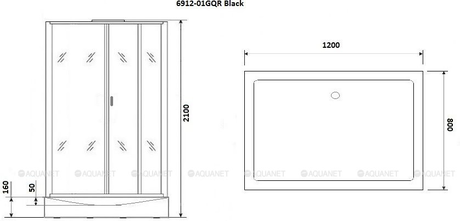 Душевая кабина Niagara  NG-6912-01GQL BLACK