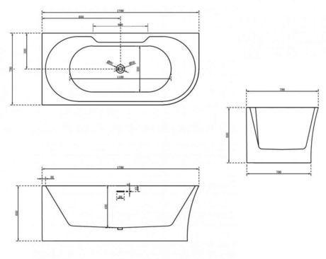 Ванна  Abber    AB9335-1.7 L