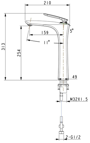 Смеситель Timo Helmi 4011/03F черный