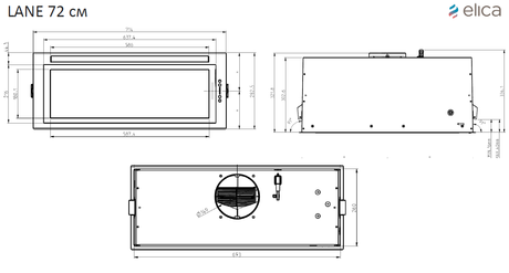 Вытяжка кухонная Elica LANE WH/A/72