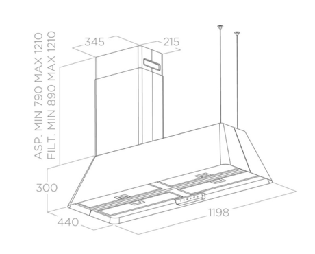 Вытяжка кухонная Elica  IKONA MAXXI PURE IX/F/120