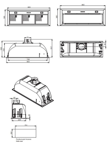 Вытяжка кухонная FALMEC BUILT-IN 70 MAX WH 